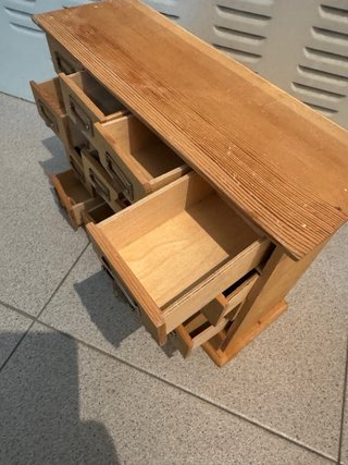 Cajonera antigua madera monedas joyas 20 cajones