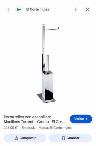 Porta rollos y escobillero de pie
