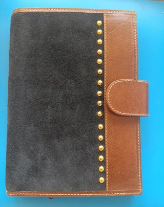 Cartera monedero piel negra y marrón