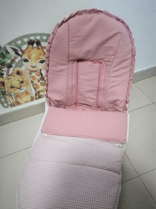 Saco para bugaboo rosa con cuadros vichy