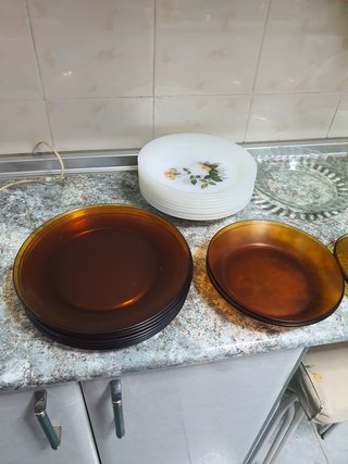 Lote Vajilla Duralex Ambar Vintage