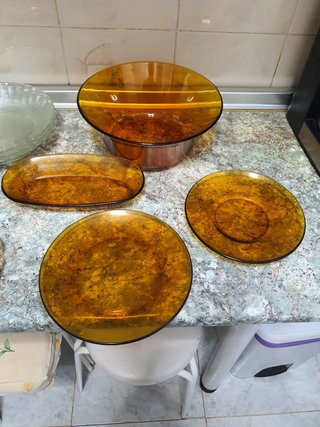 Lote Vajilla Duralex Ambar Vintage