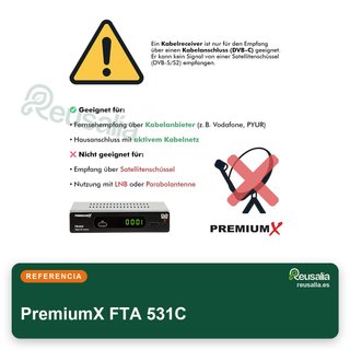PremiumX FTA 531C receptor cable televisión