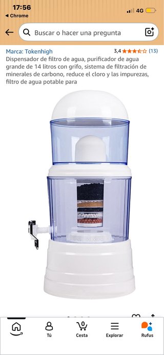 Dispensador de Agua con Filtro 14L Tokenhigh
