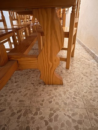 Mesa de Comedor de Madera 4,10m y 12 Sillas
