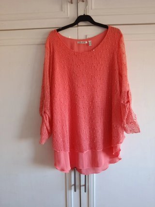 Blusa Punto Roma Naranja Talla 48