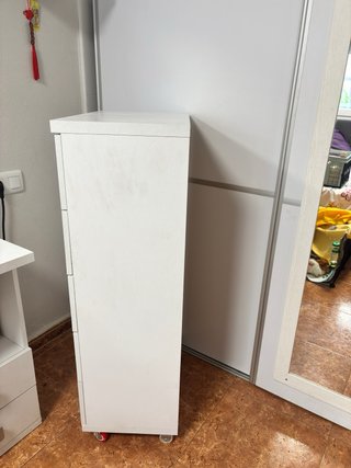 Cajonera blanca con ruedas