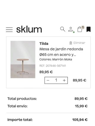 Mesa de terraza Sklum