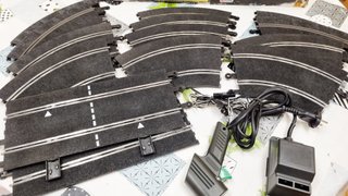 SCALEXTRIC LOTE CURVAS RECTAS TRANSFORMADOR MANDO