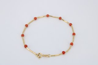 Pulsera Oro 18k con Piedras Naranja