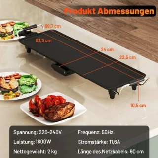 Plancha eléctrica COSTWAY Teppanyaki 70 cm 1800W