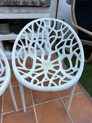 Pack de 2 Sillas Estilo Nido Blancas para exterior