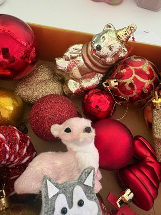 Lote adornos navideños + guirnalda