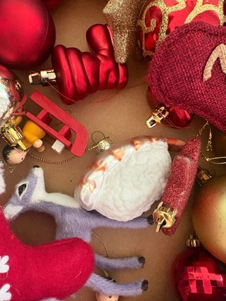 Lote adornos navideños + guirnalda