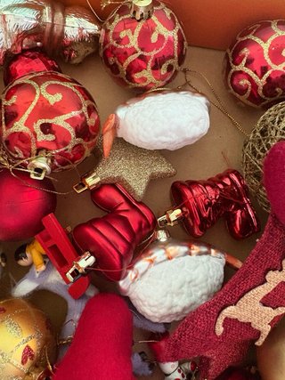 Lote adornos navideños + guirnalda