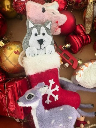 Lote adornos navideños + guirnalda