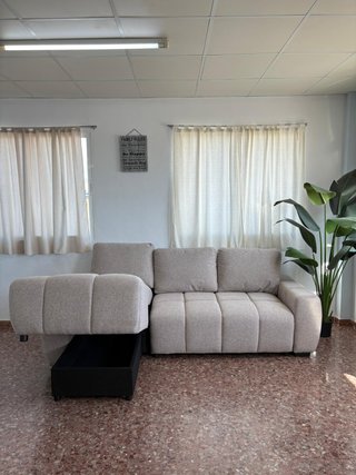Sofa cama beige con arcon NUEVO