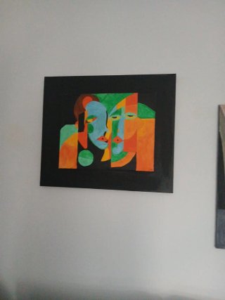 Cuadro al óleo estilo cubista