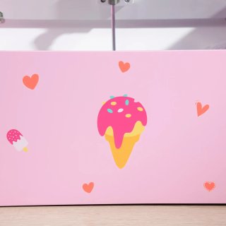 Banco con cassetta per bambini rosa