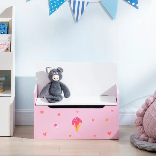 Banco con cassetta per bambini rosa