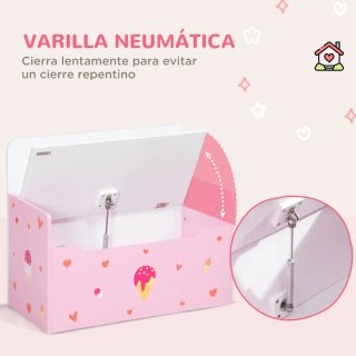 Banco con cassetta per bambini rosa
