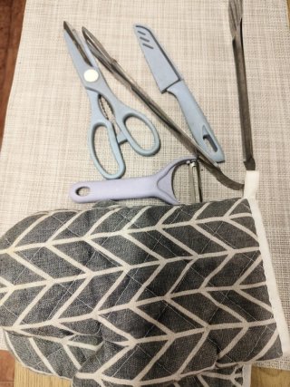 Set Utensilios Cocina Azul y Gris