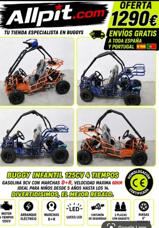 Buggy 125 gasolina para niños.Envio gratis.