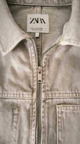 Chaqueta Vaquera mujer Zara Gris Talla M