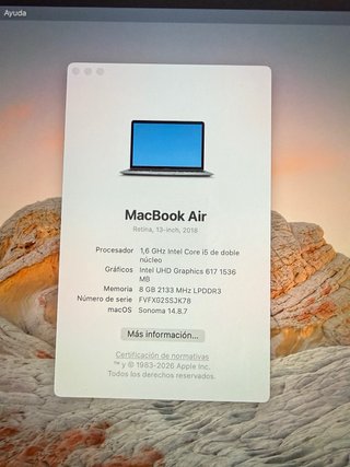 MacBook Air 13” 2018 Plata/Gris Espacial