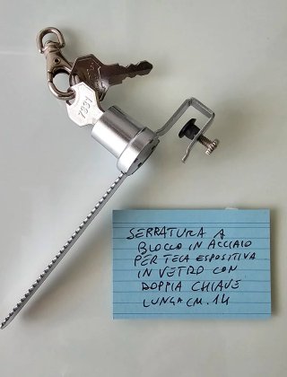 Serratura in acciaio per teca espositiva