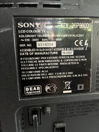 TV Sony Bravia 26 Negra