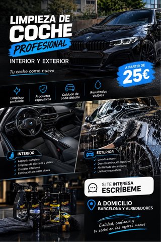 Limpieza para coche a domicilio