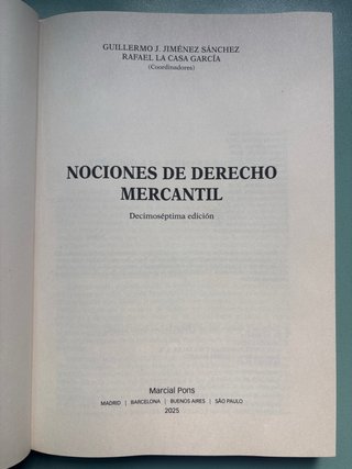 Nociones de Derecho mercantil. 17.ª ed.