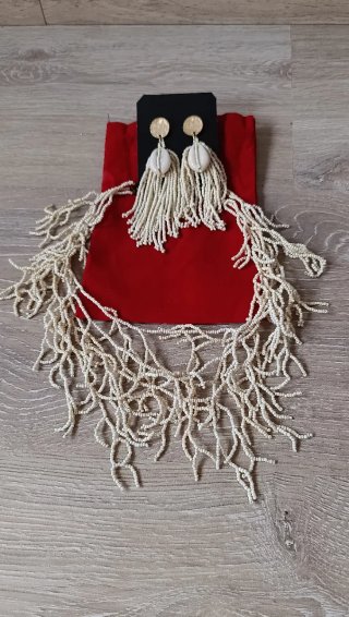 Conjunto Collar y Pendientes Perlas
