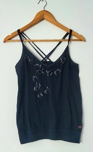 Top tirantes Hollister azul marino floral