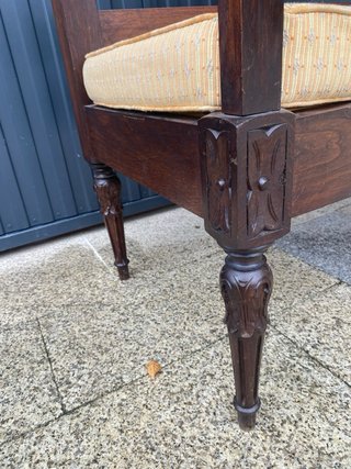 Banco rústico madera y ratán