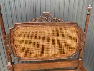 Banco rústico madera y ratán