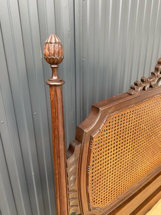 Banco rústico madera y ratán
