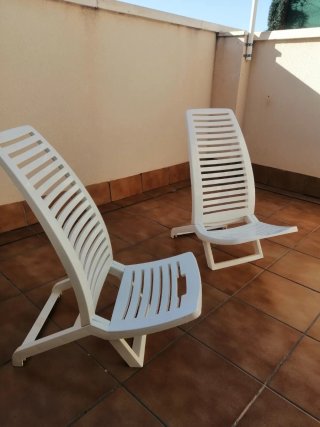 Set de 2 Sillas de Playa Blancas 3 usos