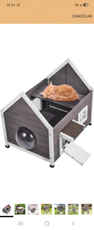 Casita para gatos VEVOR exterior madera