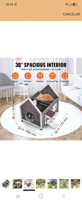 Casita para gatos VEVOR exterior madera