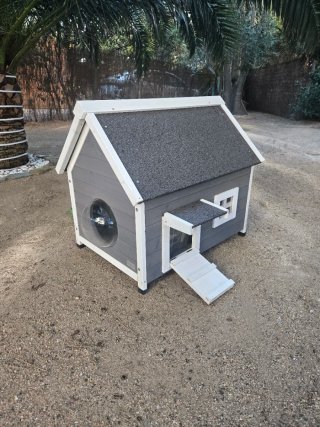 Casita para gatos VEVOR exterior madera