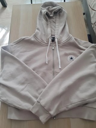 Sudadera Converse Beige Cremallera