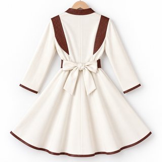 Nuevo Vestido beige denim elástico+ fajín ecopiel