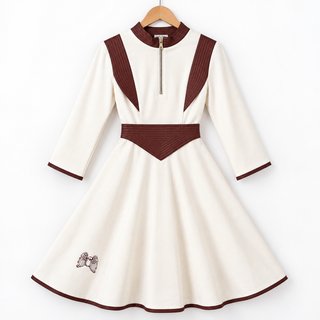 Nuevo Vestido beige denim elástico+ fajín ecopiel