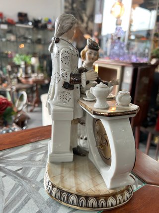 Reloj Vintage Porcelana EIHO Pareja Té Colección