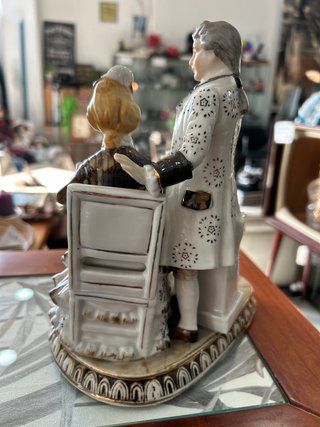 Reloj Vintage Porcelana EIHO Pareja Té Colección