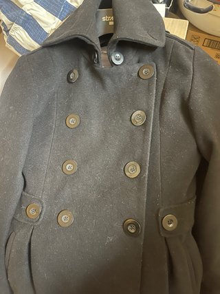 Cappottino nero doppio petto sp.30 sen38 lung.75