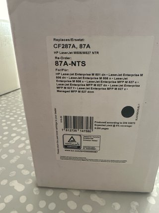 Tóner HP 87A / CF287A Negro (Nuevo)