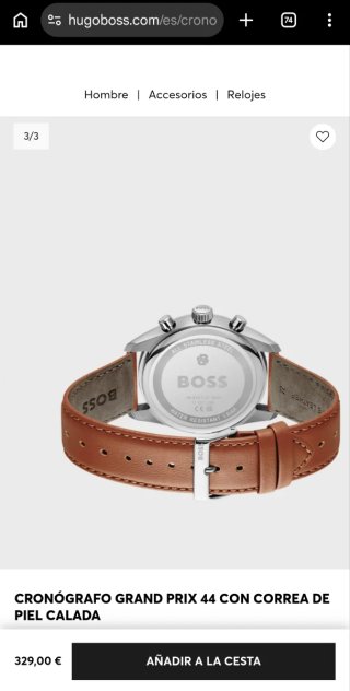 Reloj BOSS Grand Prix 44mm Piel Calada